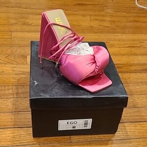 EGO Women's Pink Satin Heels